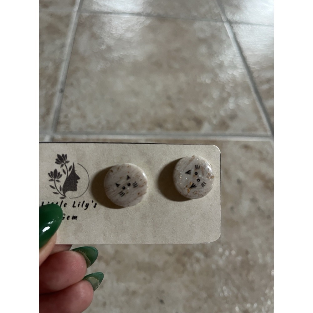 New Handmade Polymer Clay Stud Earrings lot  -5 Unique 10 PCs Stainless Steel - Picture 11 of 11